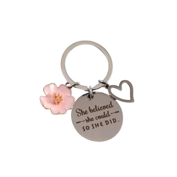 "She Believed She Could So She Did" Keychain - Picture 2 of 5